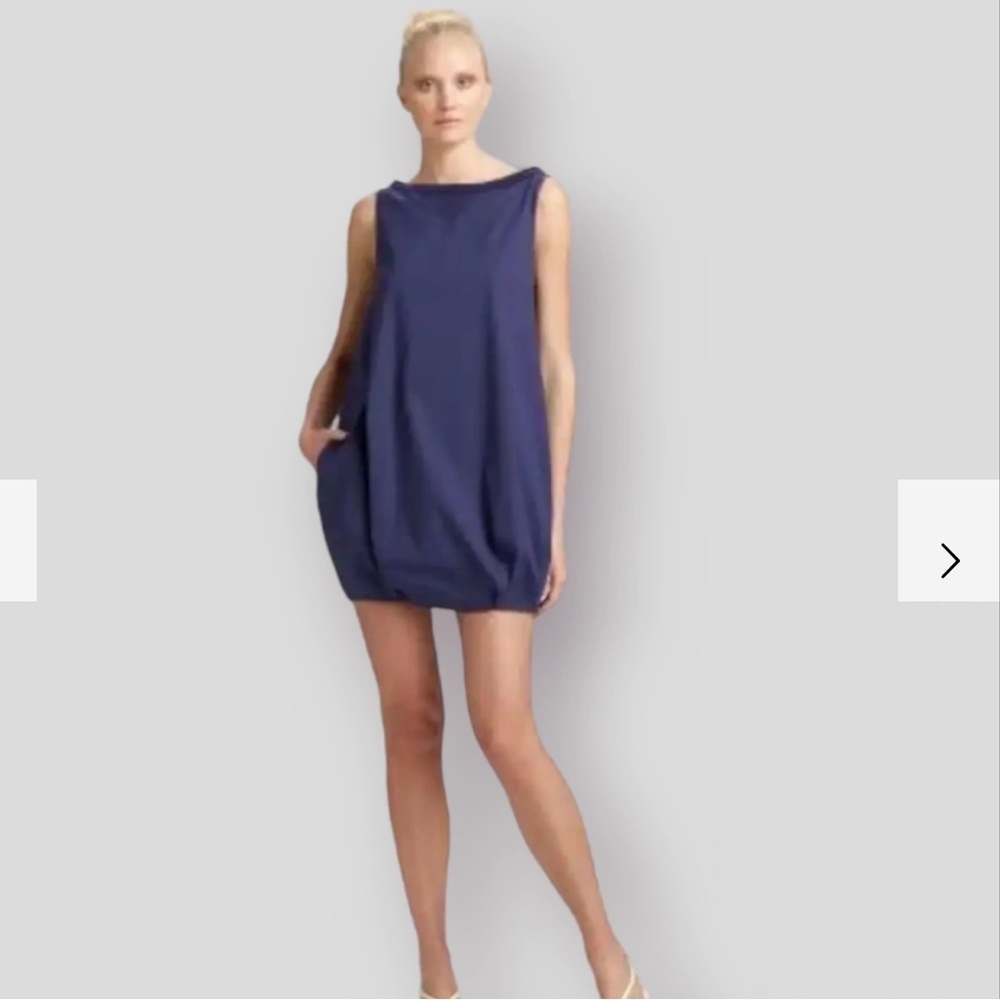 PRADA navy blue sleeveless bubble mini dress